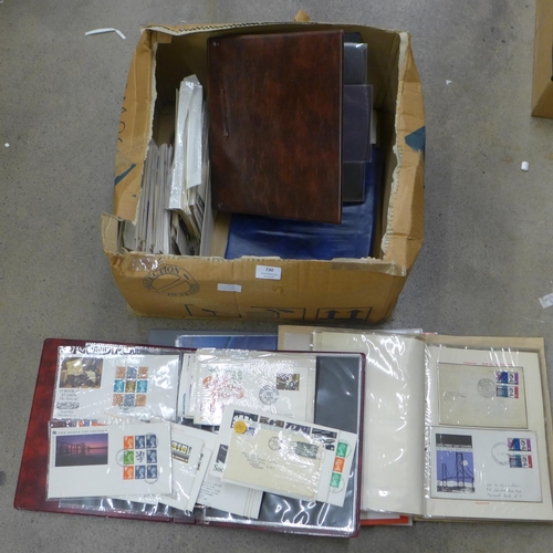 730 - A box of first day covers and albums, some empty