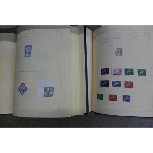 750 - The Favourite Philatelic Album, seven albums containing United States stamps