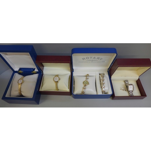 761 - Four Rotary wristwatches, boxed