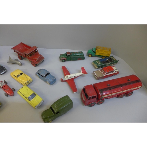 762 - A box of c1960s Dinky Toys die-cast model vehicles, playworn