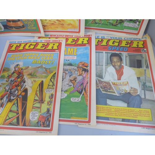 766 - A collection of sixty-five Tiger and Speed comics (from 1980-1) including special editions featuring... 