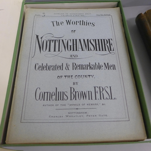 780 - The Worthies of Notts C. Brown, 1882, Wright's Directory, Nott'm and a Railway Clearing House book, ... 