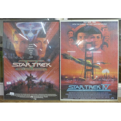 798 - Two Star Trek 1990's jigsaw puzzles, framed