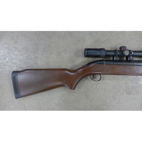 824A - A BSA Airsporter .22 under lever air rifle with Simmons 3-9x40 Prosport zoom scope