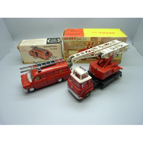 839 - A Dinky Toys 286 Ford Transit Fire Appliance and 970 Jones Fleetmaster, both boxed