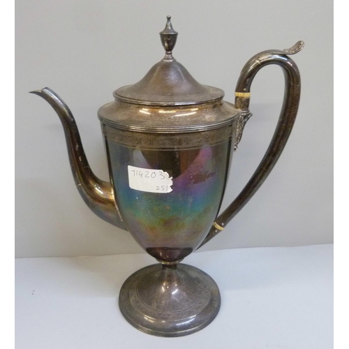 849 - A George III silver coffee pot, London 1791, 1023g, This lot is offered for sale with a non transfer... 