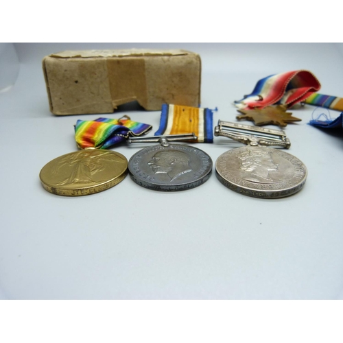 860 - A family group of medals, WWI medal group to 403691 1. A.M. J.O. Clarke RAF, the 1914-15 Star to 513... 