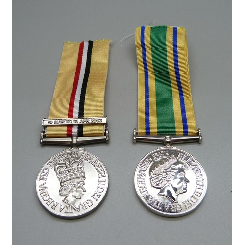 877 - Two replica Iraq medals