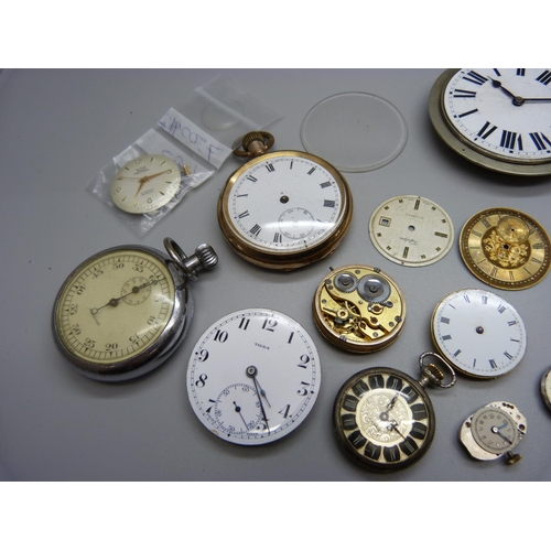 901 - Pocket watches, watch movements, spares, etc.