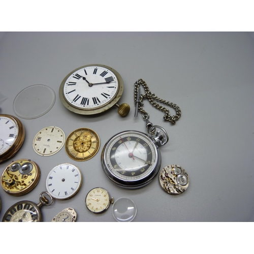 901 - Pocket watches, watch movements, spares, etc.