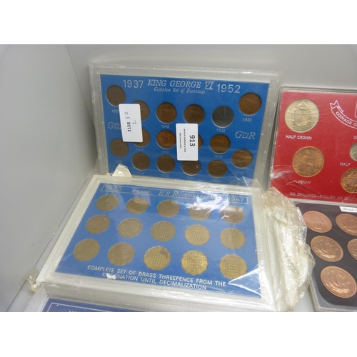 913 - Six pre-decimal coin packs