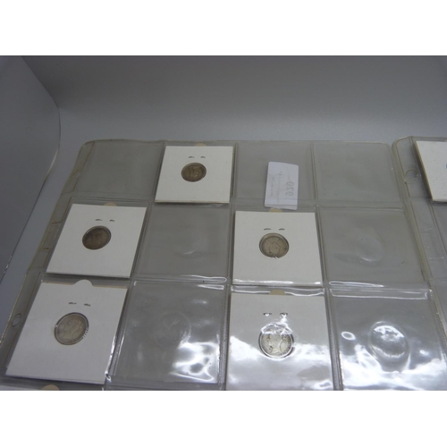 920 - Eighteen silver 3d coins, 1838-1892