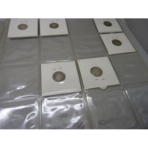 920 - Eighteen silver 3d coins, 1838-1892