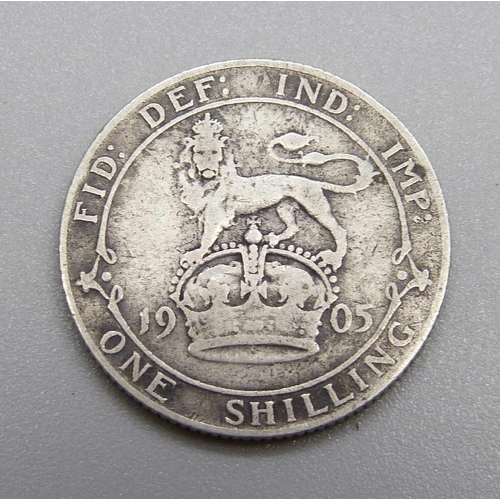 933 - An Edward VII 1905 shilling