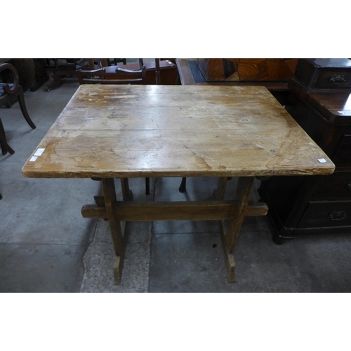 128 - A French pine kitchen table