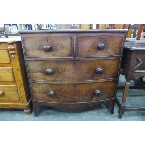 131 - A George III mahogany bow front chest of drawers