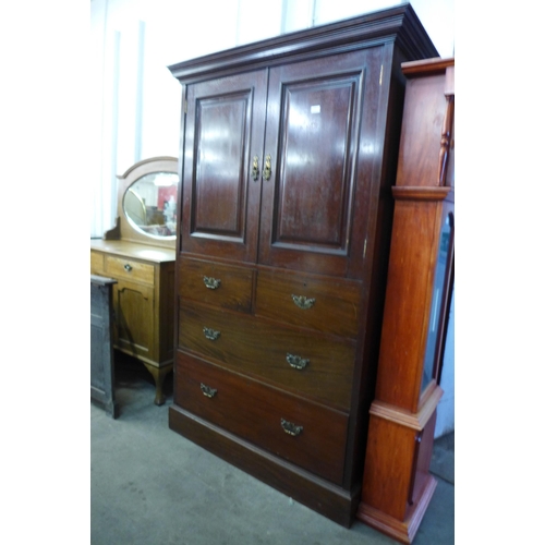 148 - A Victorian mahogany bachelors wardrobe