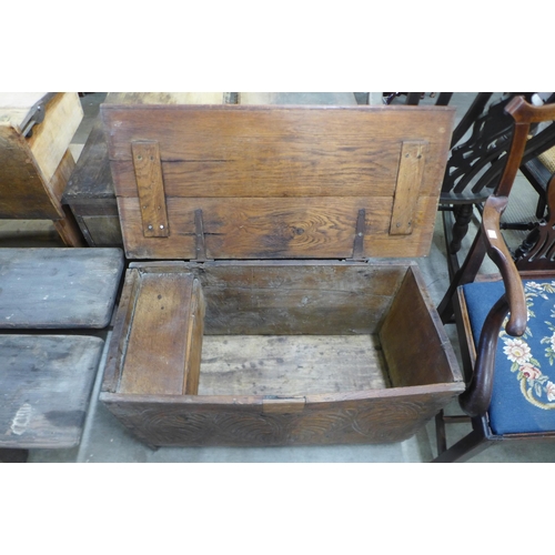 179 - A 17th Century carved oak coffer