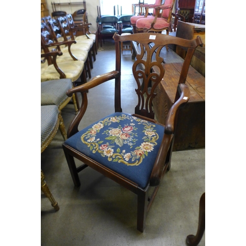 180 - A George III Chippendale style mahogany carver chair