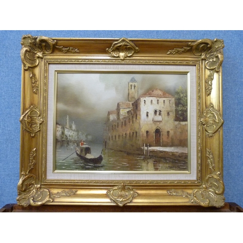 356 - I. Costello, Venetian Scene, oil on canvas, signed