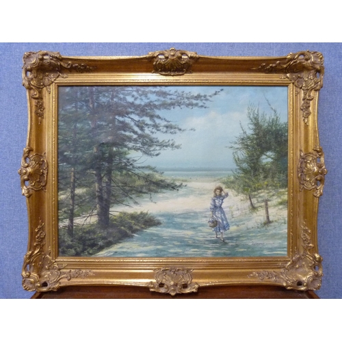 356A - Roderick Lovesey, Sally, The Dunes, Wells, oil on canvas, framed