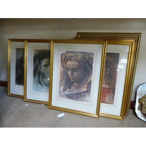 366 - Pietro Annigoni (Italian 1910-1988) six framed prints