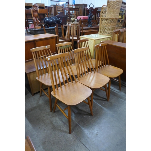 40 - A set of six beech kitchen chairs