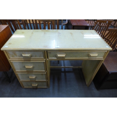 58 - A bamboo and rattan desk