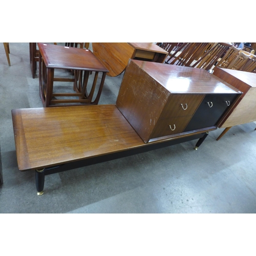 61 - A G-Plan Librenza tola wood and black telephone table