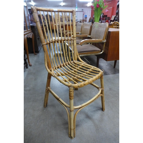 64 - A set of four vintage Italian bamboo chairs