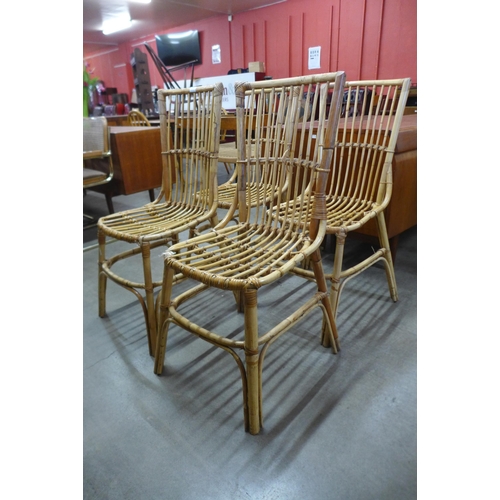 64 - A set of four vintage Italian bamboo chairs