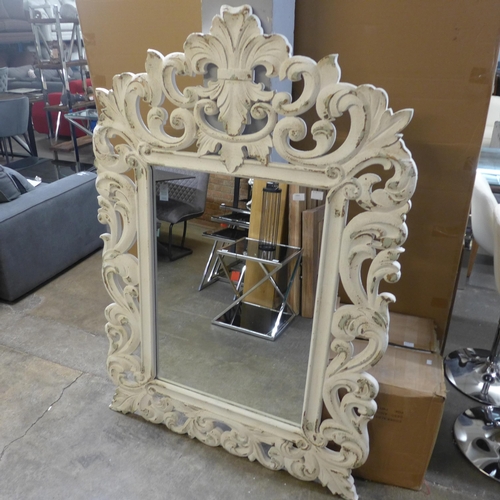 1367 - A large white shabby chic mirror