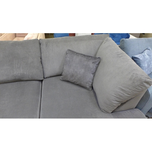 1378 - A charcoal corded L shaped sofa