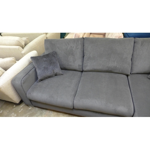 1378 - A charcoal corded L shaped sofa