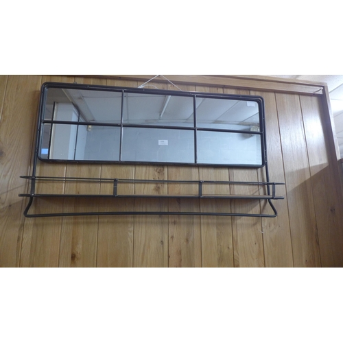 1546 - An industrial style mirror with shelf