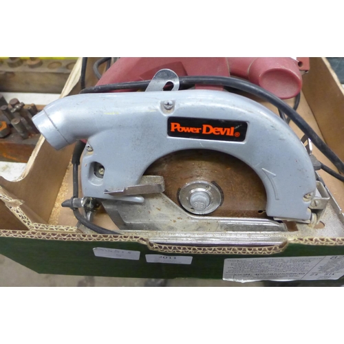 2011 - Power Devil electric saw, Champion electric planer & Toledo electric sander