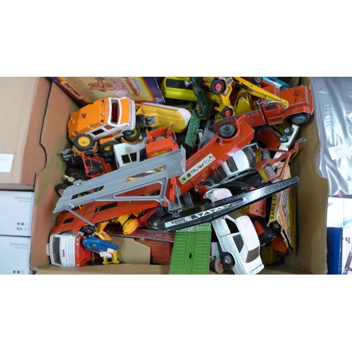 2046 - Box of Corgi, Matchbox and various children's car toys and small qty. of Tonka Toys