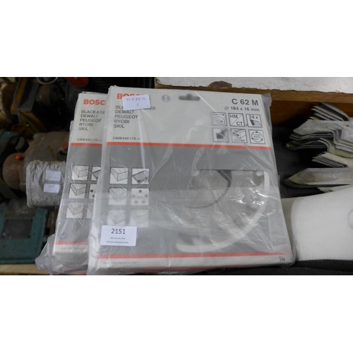 2151 - Bosch circular saws (5 each pack) x3 (184/16mm)