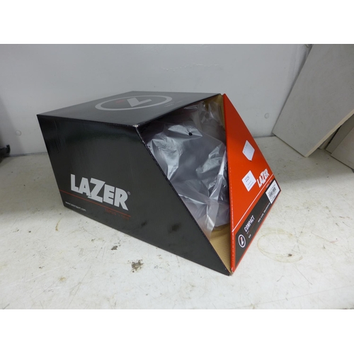 2229 - 2 Lazer compact unisex cycling helmets, black 54-61cm in original packaging - unused