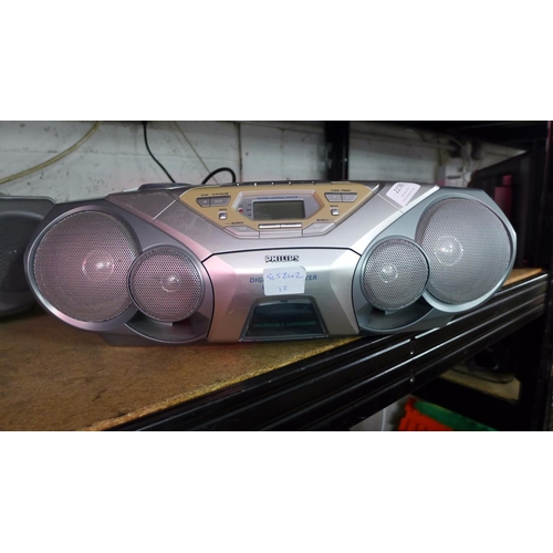 2276 - Two portable stereo CD tape player; Sony and Philips