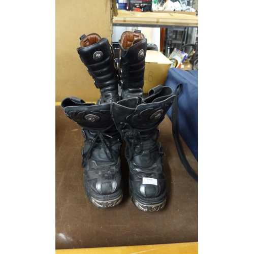 2366 - Two pairs of New Rock boots, size 8 and size 9