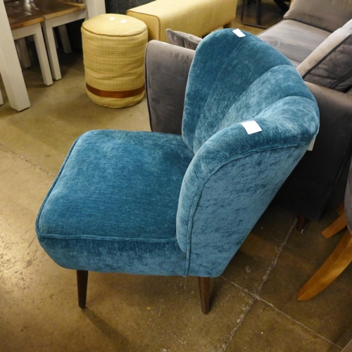 1337 - A turquoise velvet side chair