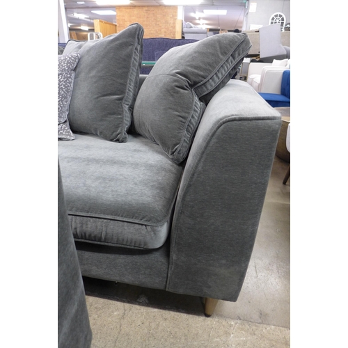 1423 - An ash velvet two and three seater sofa