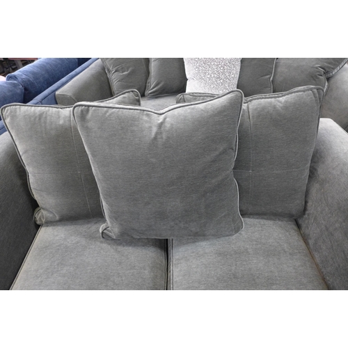 1423 - An ash velvet two and three seater sofa