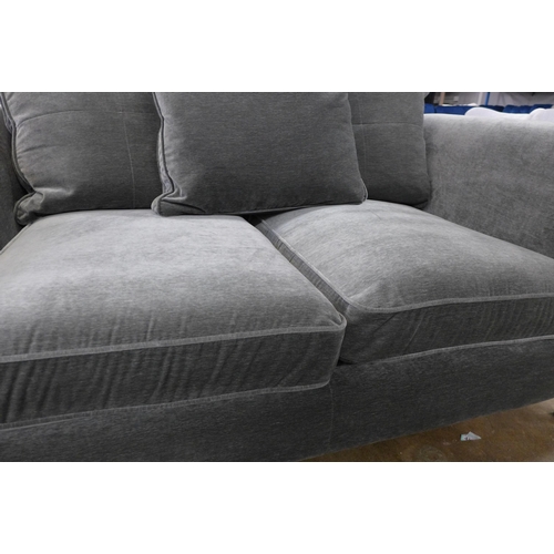 1423 - An ash velvet two and three seater sofa