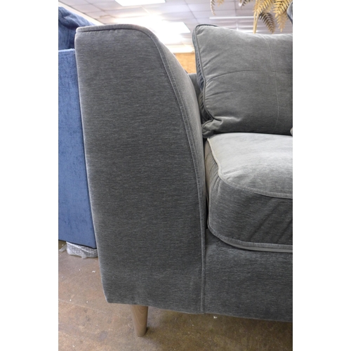 1423 - An ash velvet two and three seater sofa