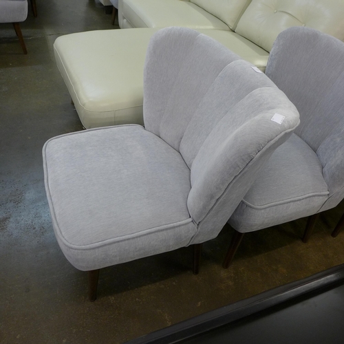 1437 - A grey velvet side chair