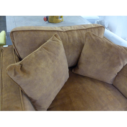 1489 - An ochre velvet love seat