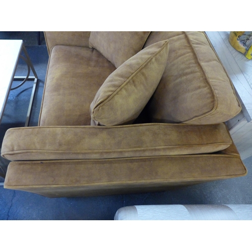 1489 - An ochre velvet love seat