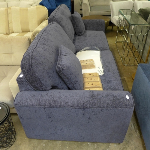 1503 - An ink blue four seater sofa